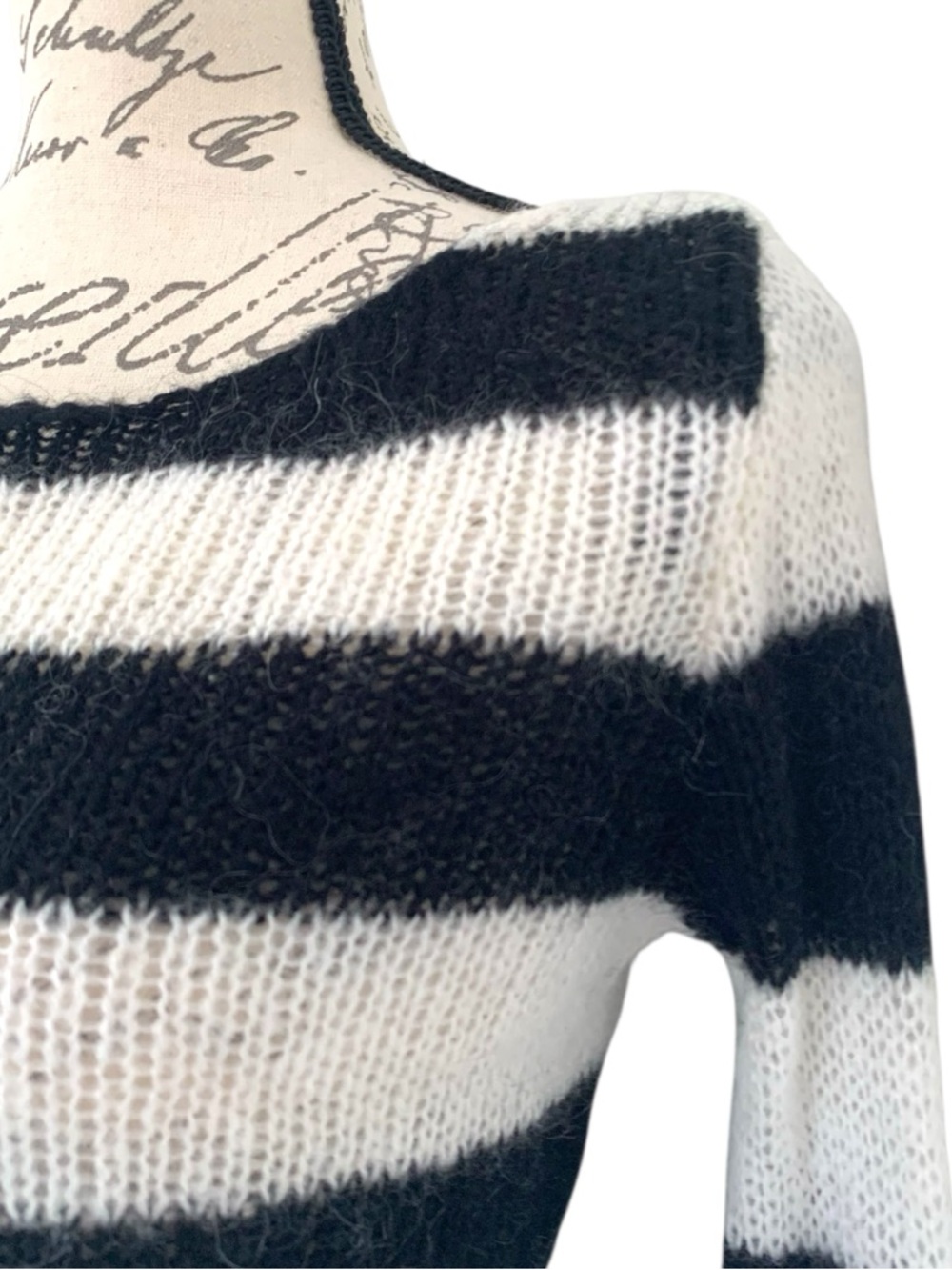 Brandy Melville John Galt Colette Striped Sweater Black & White Size S - Picture 9 of 11